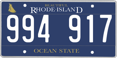 RI license plate 994917