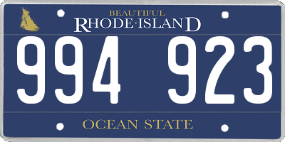 RI license plate 994923