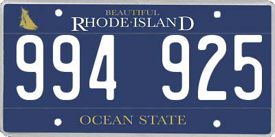 RI license plate 994925