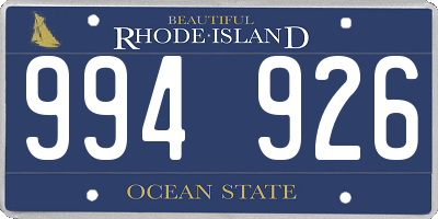 RI license plate 994926