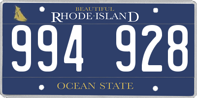 RI license plate 994928