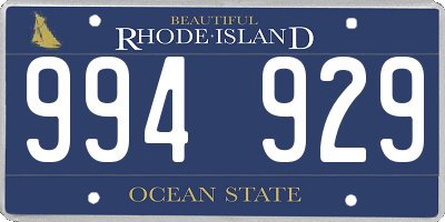 RI license plate 994929