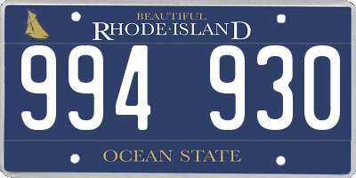 RI license plate 994930