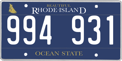 RI license plate 994931