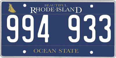 RI license plate 994933