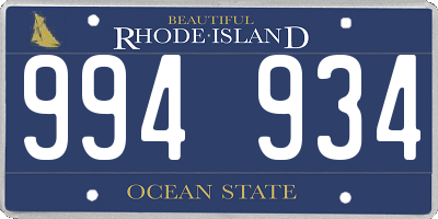 RI license plate 994934