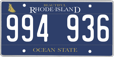 RI license plate 994936