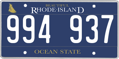 RI license plate 994937