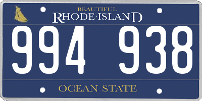 RI license plate 994938