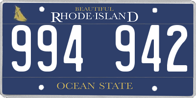 RI license plate 994942