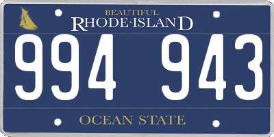 RI license plate 994943
