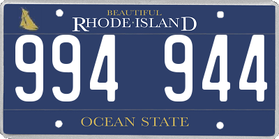 RI license plate 994944