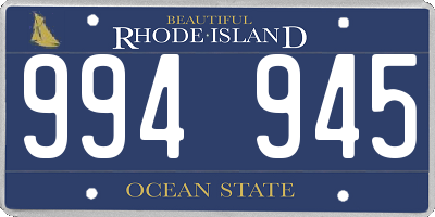 RI license plate 994945