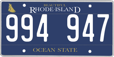 RI license plate 994947