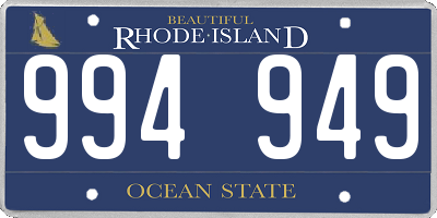 RI license plate 994949