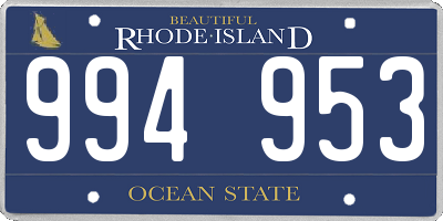 RI license plate 994953