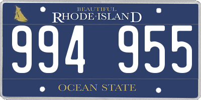 RI license plate 994955