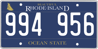 RI license plate 994956