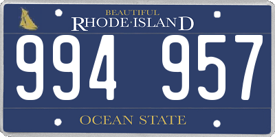 RI license plate 994957