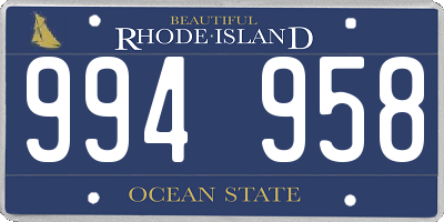 RI license plate 994958