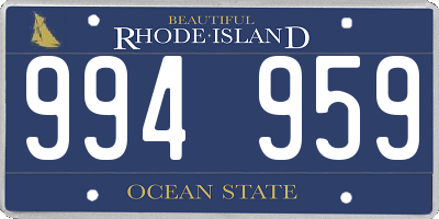 RI license plate 994959