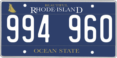 RI license plate 994960