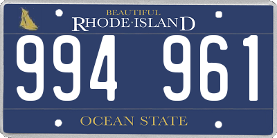 RI license plate 994961