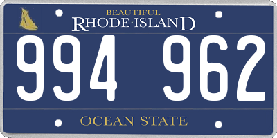 RI license plate 994962