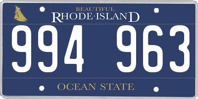 RI license plate 994963