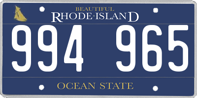 RI license plate 994965