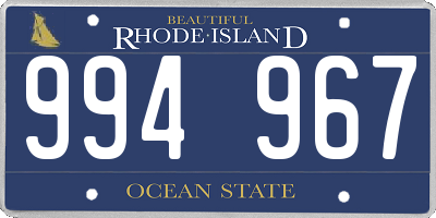 RI license plate 994967