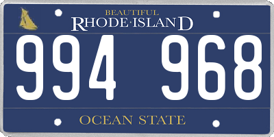 RI license plate 994968