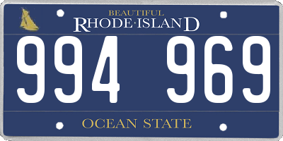 RI license plate 994969