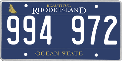 RI license plate 994972