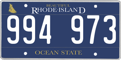 RI license plate 994973