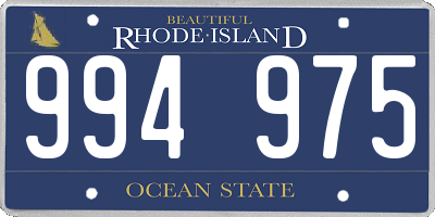 RI license plate 994975