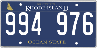 RI license plate 994976