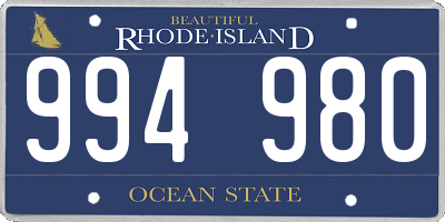 RI license plate 994980