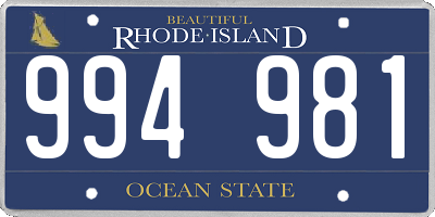 RI license plate 994981