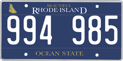 RI license plate 994985