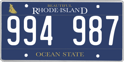 RI license plate 994987