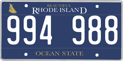 RI license plate 994988