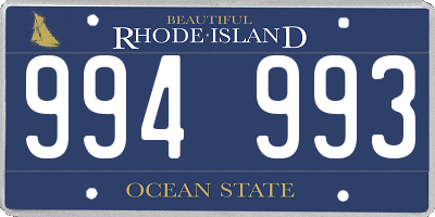 RI license plate 994993