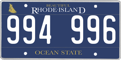 RI license plate 994996