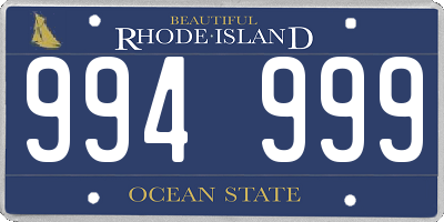 RI license plate 994999