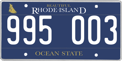 RI license plate 995003