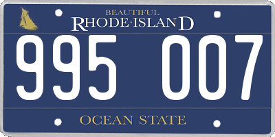 RI license plate 995007