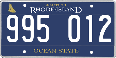 RI license plate 995012