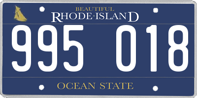 RI license plate 995018