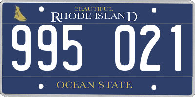 RI license plate 995021